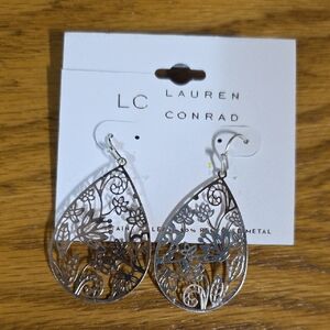 Lauren Conrad Silver Teardrop Earrings